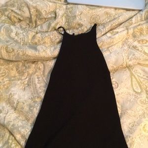 Halter black dress with open back
